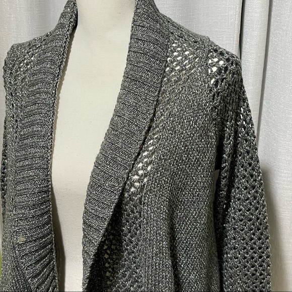 Rock & Republic long sleeve open shark bite cardigan sweater - Picture 2 of 5